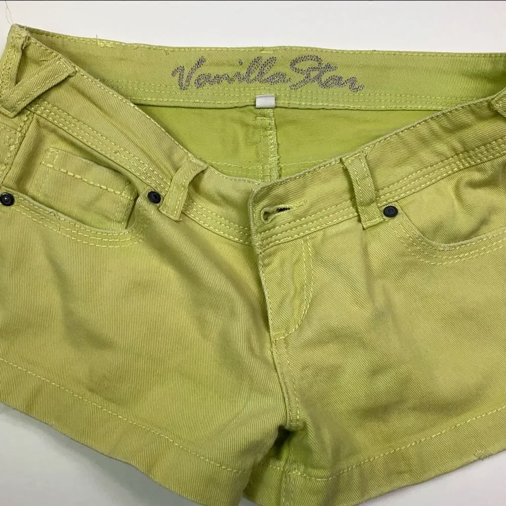 Lime Green Short Shorts Size 9 - Picture 3 of 7